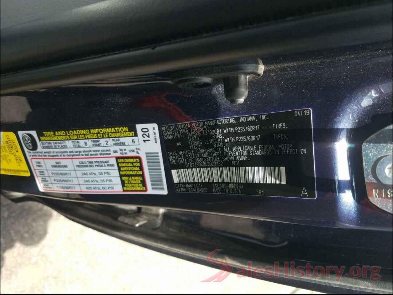 5TDYZ3DC9LS023132 2020 TOYOTA SIENNA