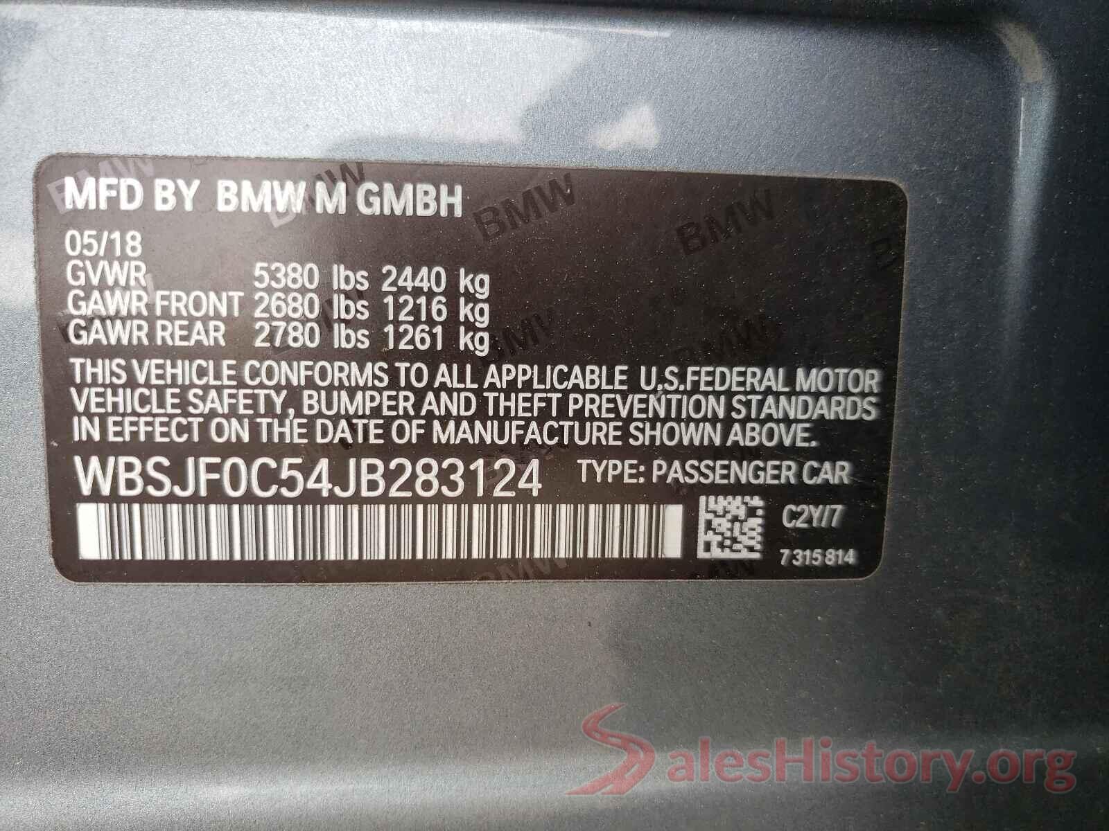 WBSJF0C54JB283124 2018 BMW M5