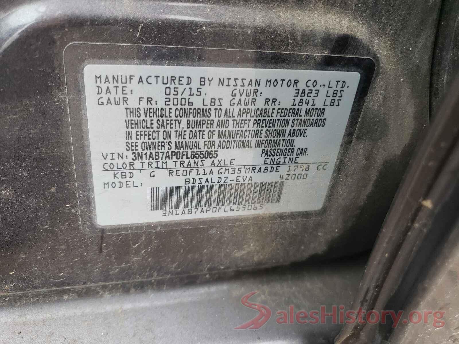 3N1AB7AP0FL655065 2016 NISSAN SENTRA