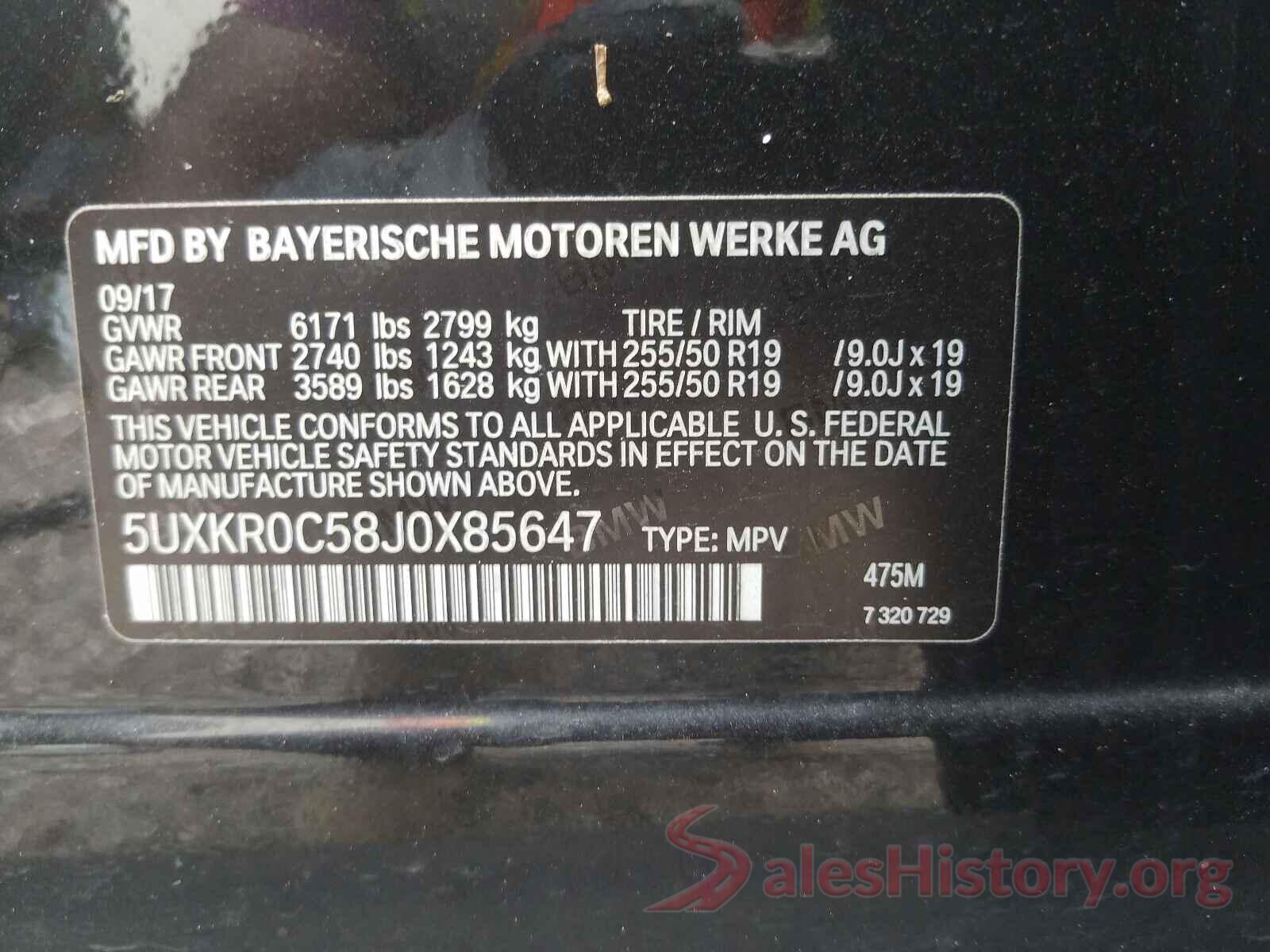 5UXKR0C58J0X85647 2018 BMW X5