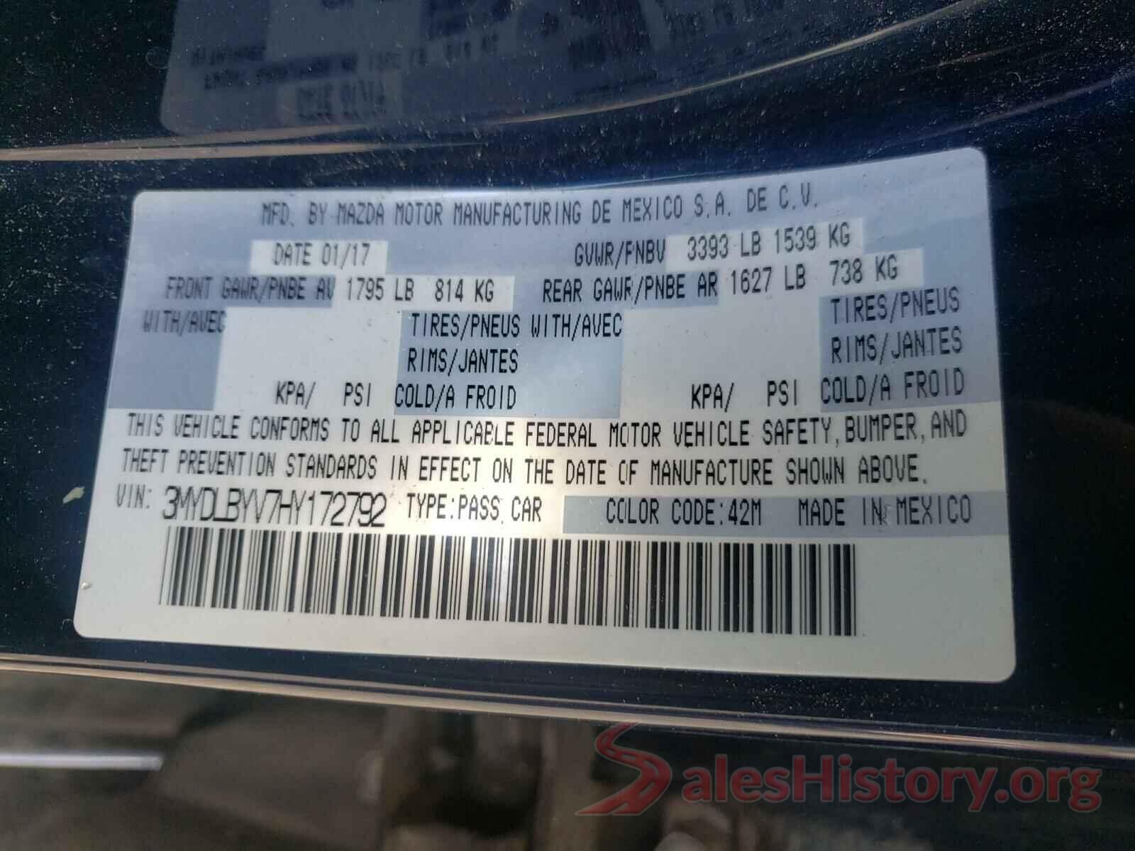 3MYDLBYV7HY172792 2017 TOYOTA YARIS