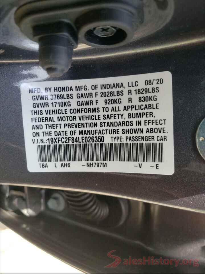 19XFC2F84LE026350 2020 HONDA CIVIC