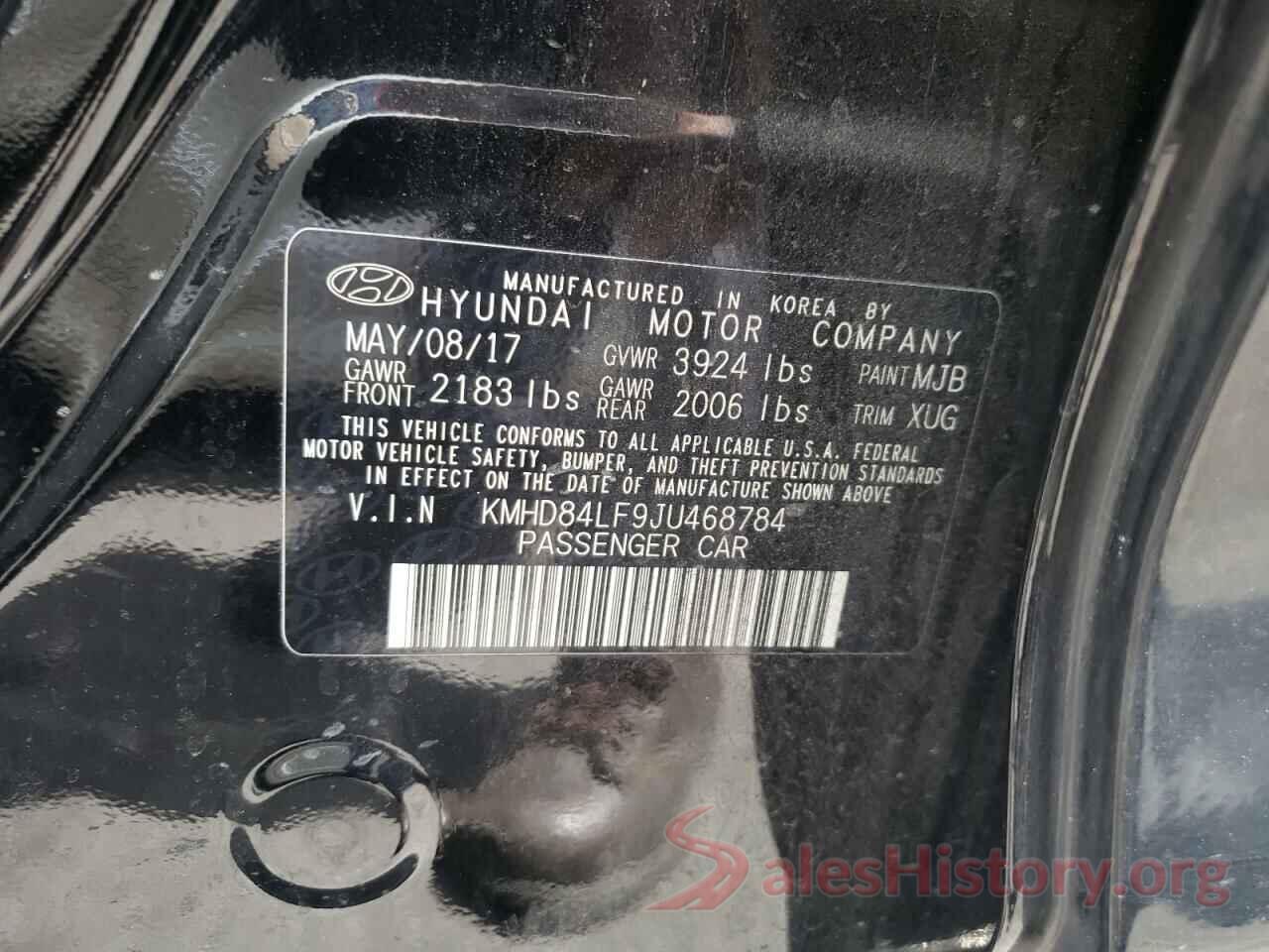 KMHD84LF9JU468784 2018 HYUNDAI ELANTRA