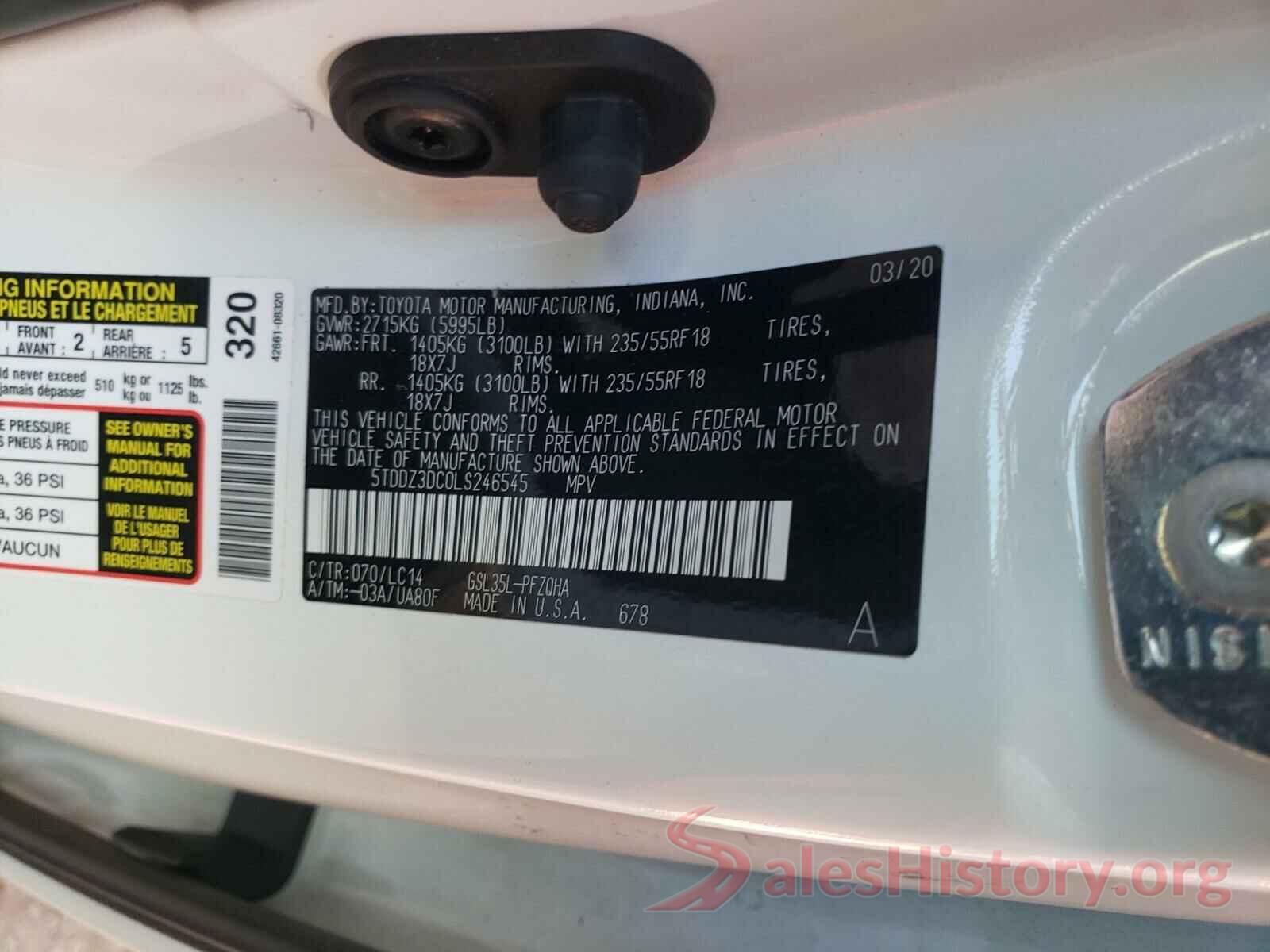 5TDDZ3DC0LS246545 2020 TOYOTA SIENNA