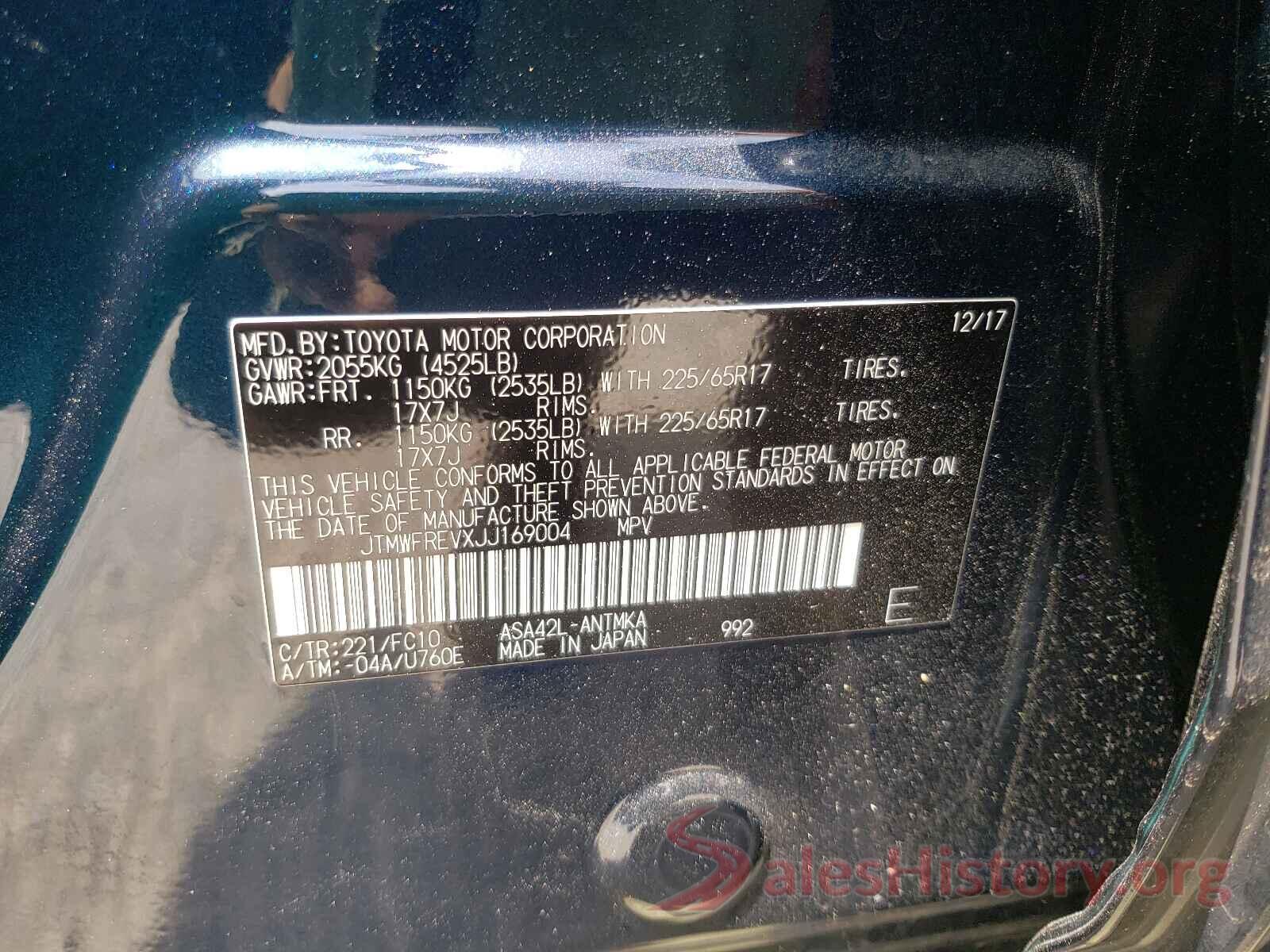 JTMWFREVXJJ169004 2018 TOYOTA RAV4