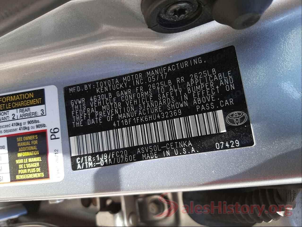 4T1BF1FK6HU432369 2017 TOYOTA CAMRY