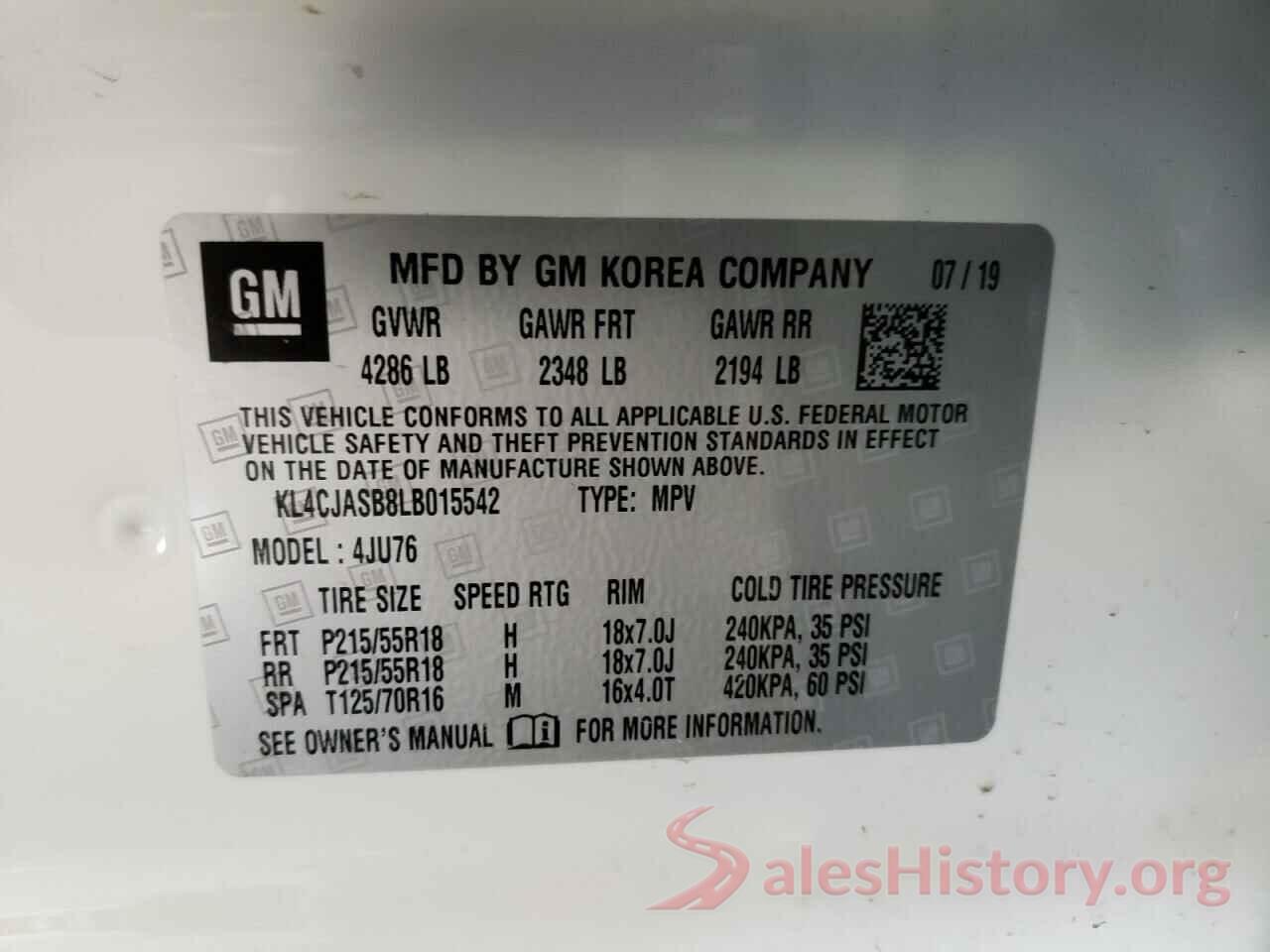 KL4CJASB8LB015542 2020 BUICK ENCORE