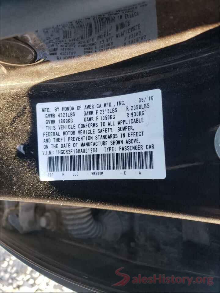 1HGCR2F18HA001208 2017 HONDA ACCORD