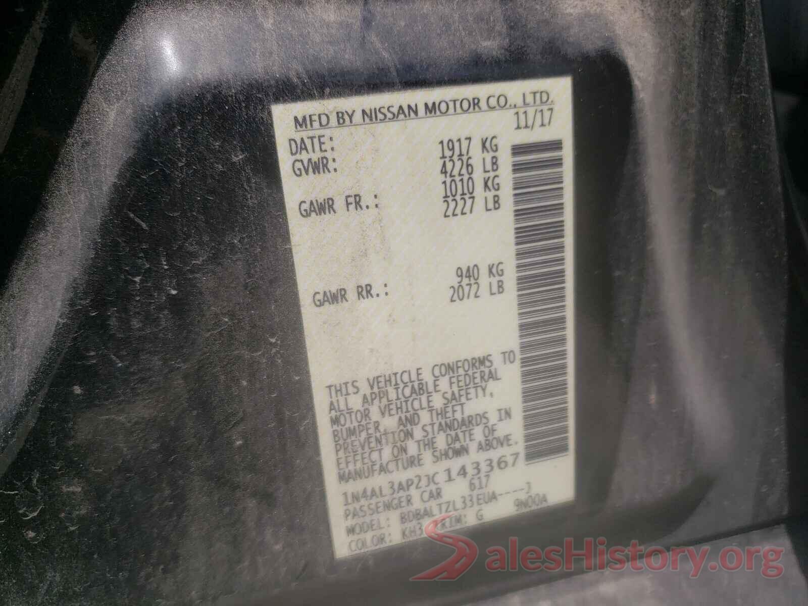 1N4AL3AP2JC143367 2018 NISSAN ALTIMA