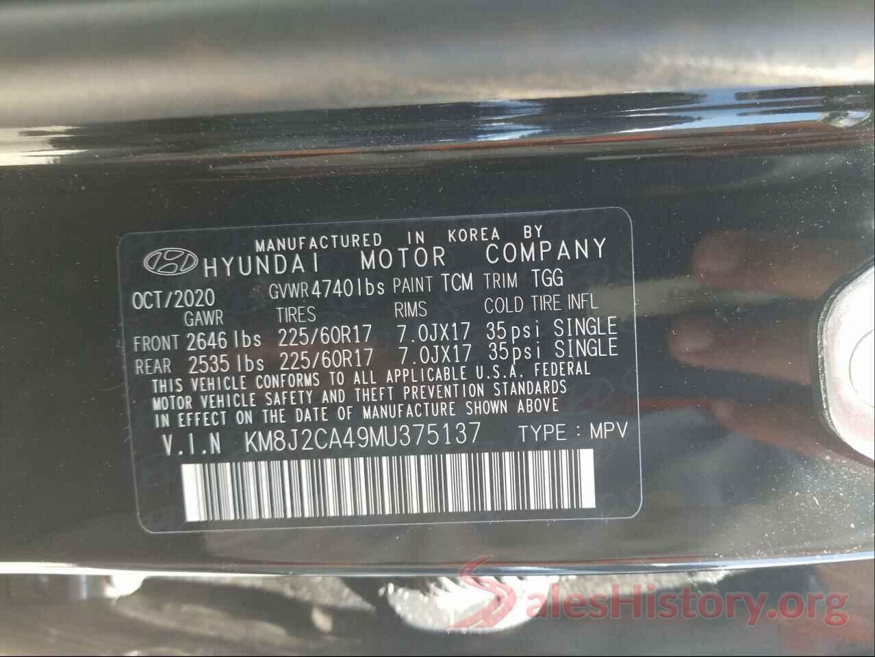 KM8J2CA49MU375137 2021 HYUNDAI TUCSON