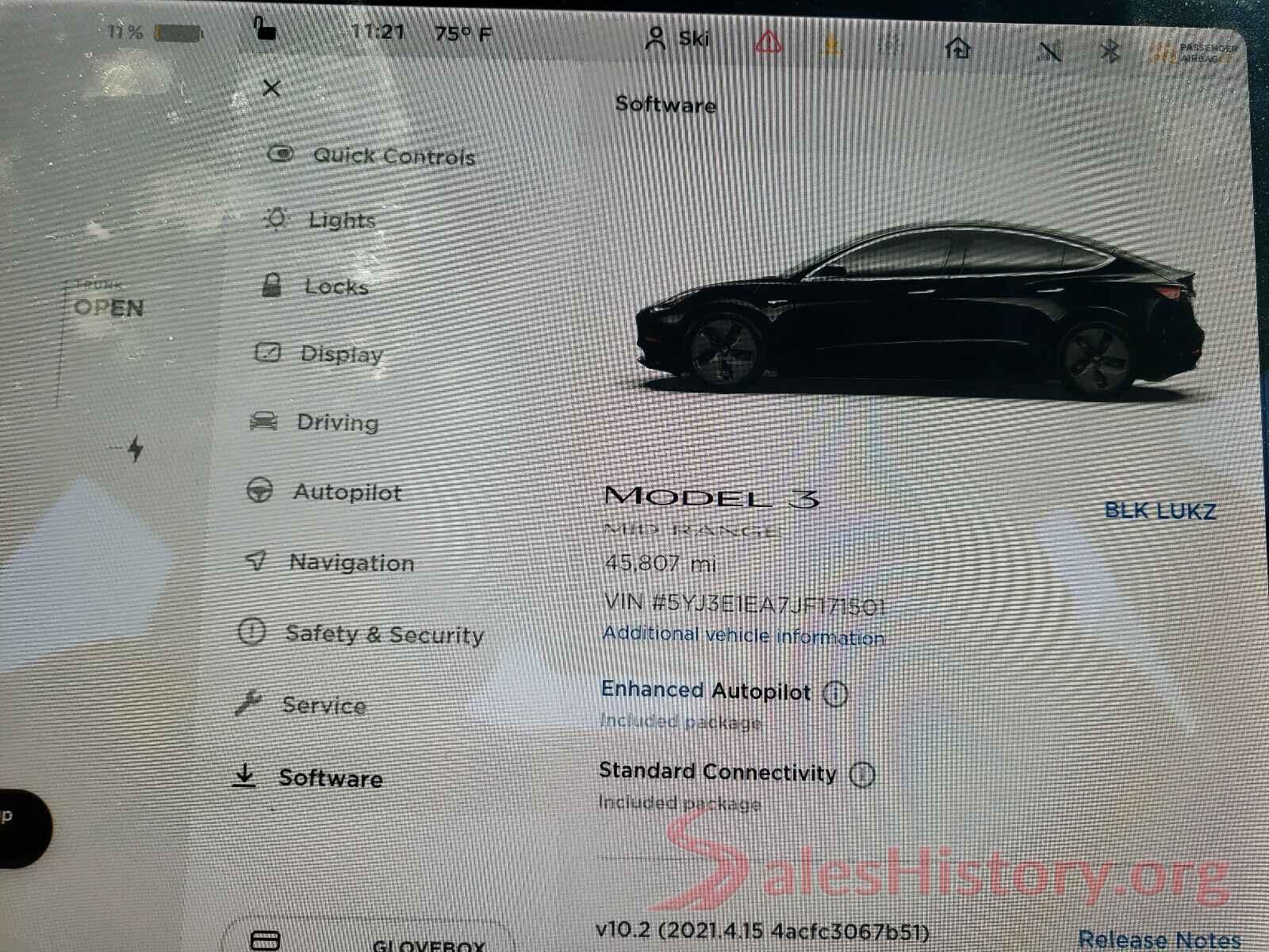 5YJ3E1EA7JF171501 2018 TESLA MODEL 3