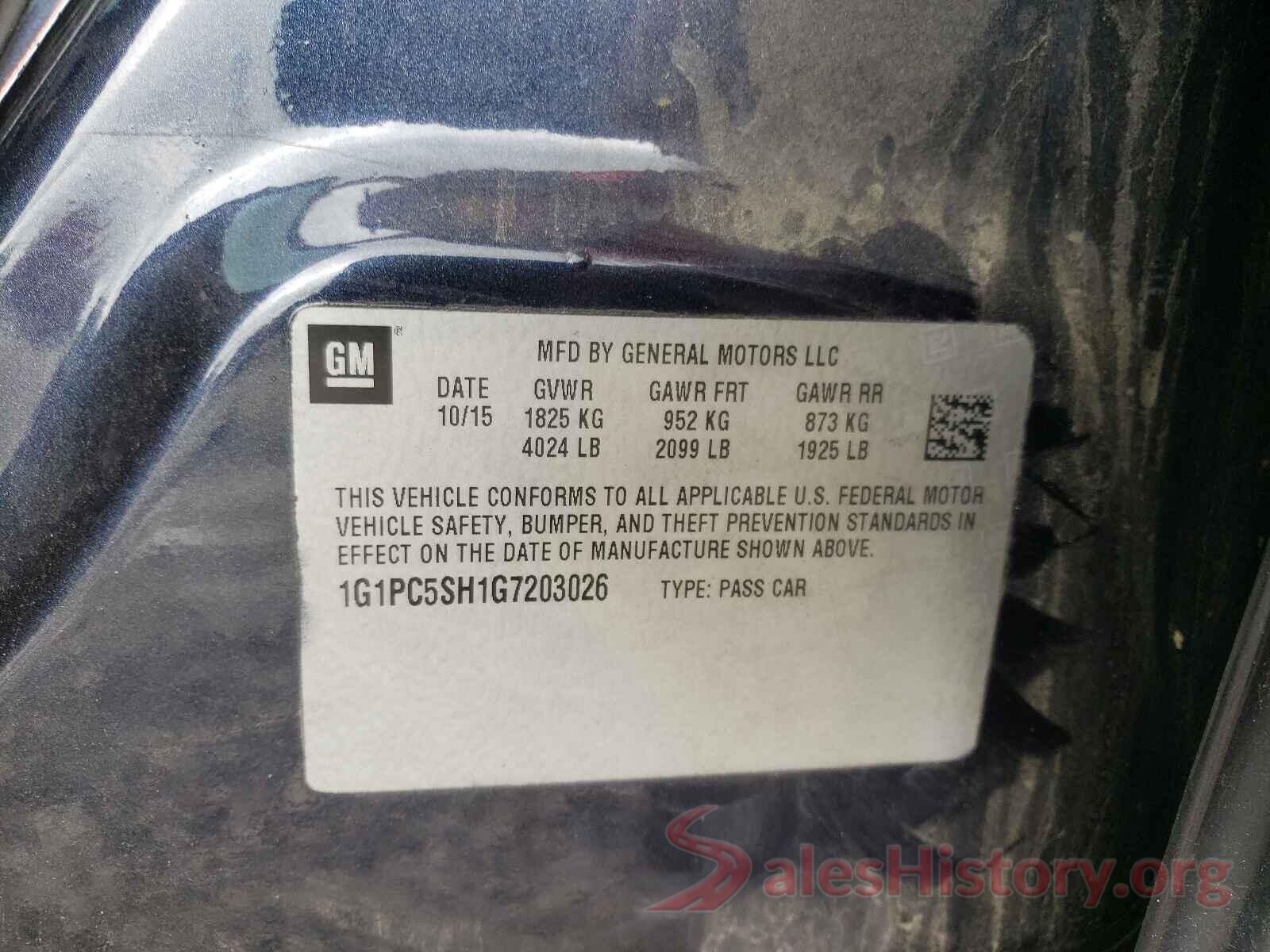 1G1PC5SH1G7203026 2016 CHEVROLET CRUZE