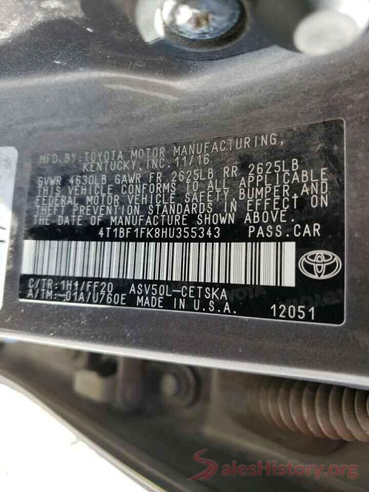 4T1BF1FK8HU355343 2017 TOYOTA CAMRY