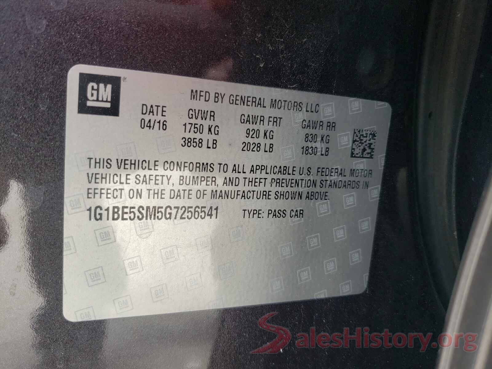 1G1BE5SM5G7256541 2016 CHEVROLET CRUZE