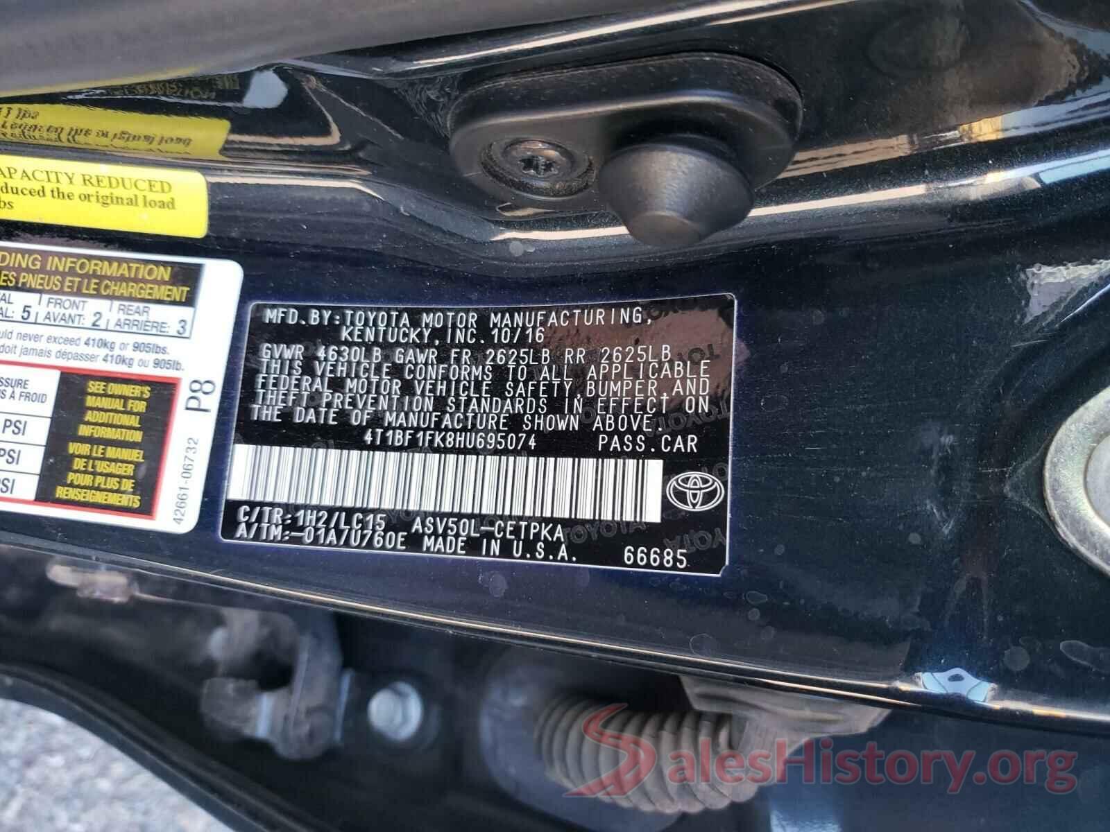 4T1BF1FK8HU695074 2017 TOYOTA CAMRY