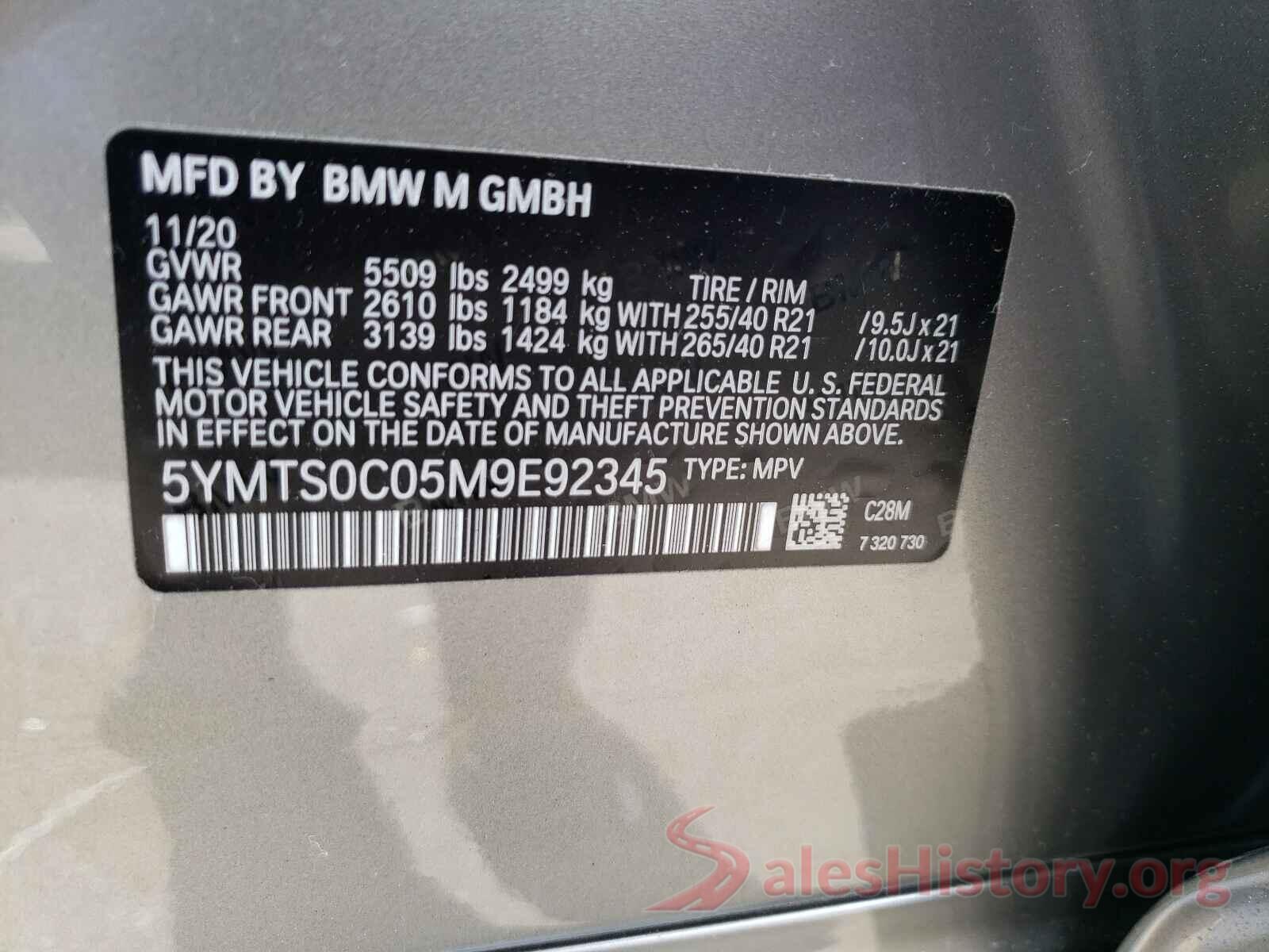 5YMTS0C05M9E92345 2021 BMW X3