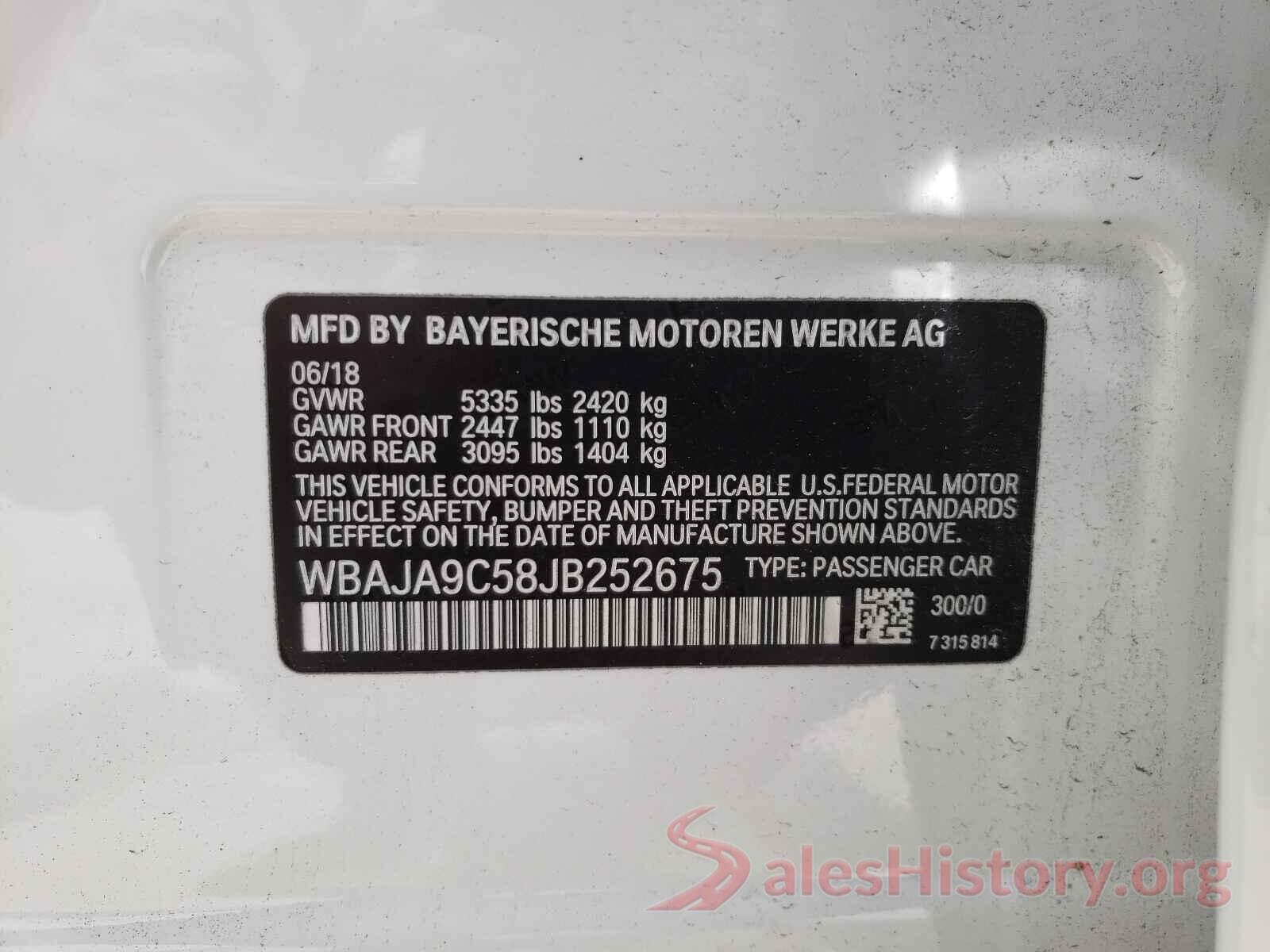 WBAJA9C58JB252675 2018 BMW 5 SERIES