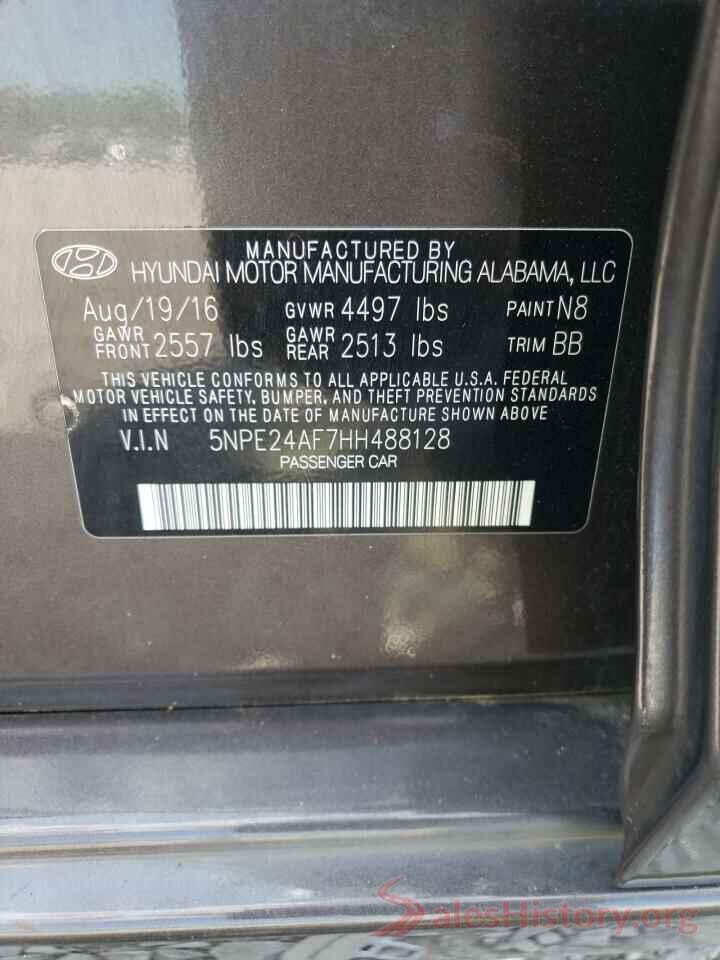 5NPE24AF7HH488128 2017 HYUNDAI SONATA