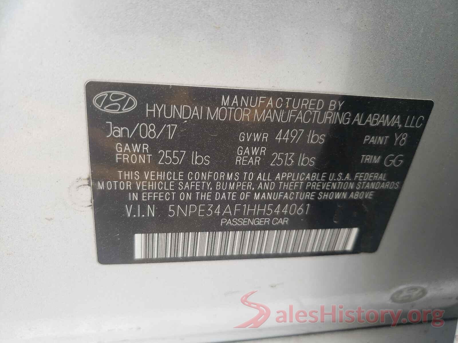 5NPE34AF1HH544061 2017 HYUNDAI SONATA