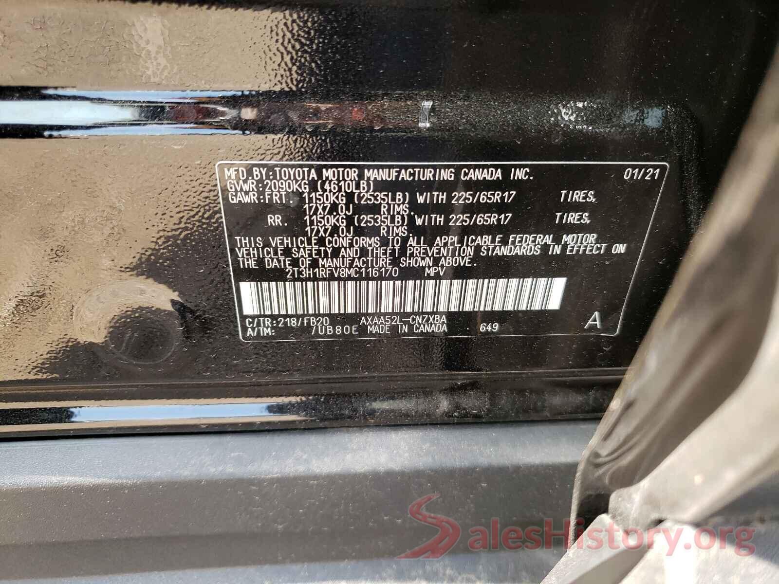 2T3H1RFV8MC116170 2021 TOYOTA RAV4