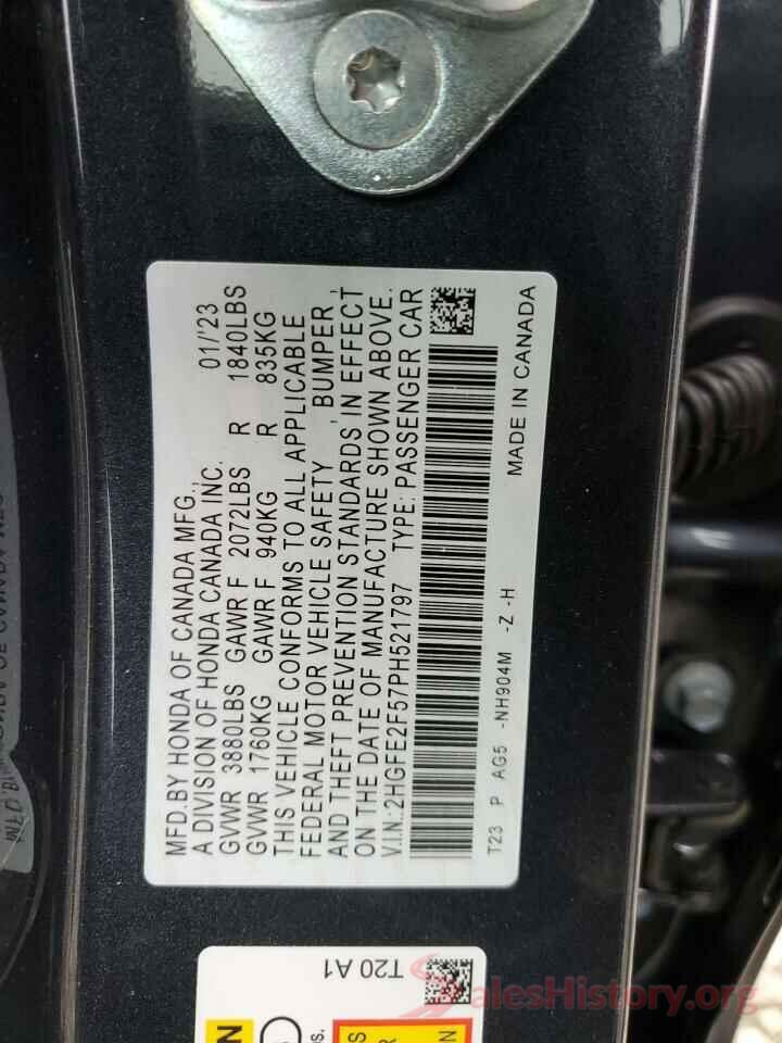 2HGFE2F57PH521797 2023 HONDA CIVIC