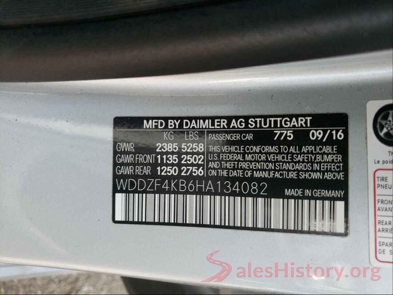 WDDZF4KB6HA134082 2017 MERCEDES-BENZ E CLASS