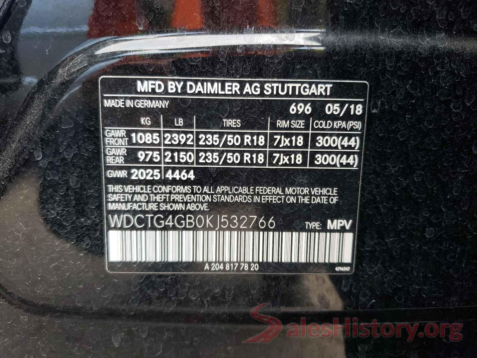 WDCTG4GB0KJ532766 2019 MERCEDES-BENZ G CLASS