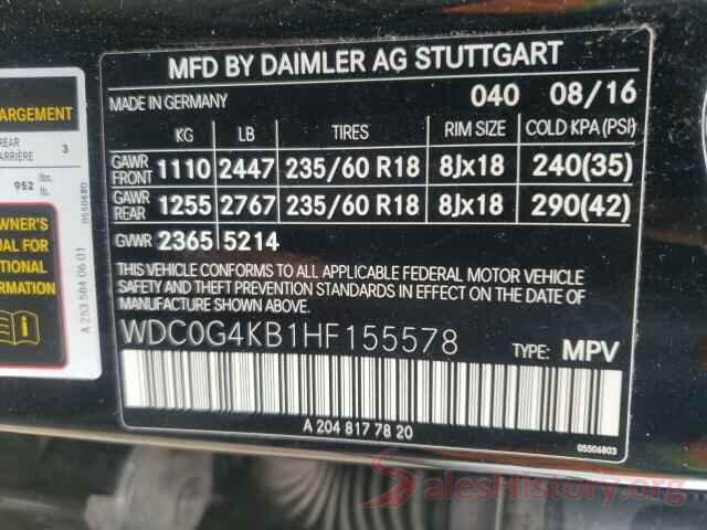 WDC0G4KB1HF155578 2017 MERCEDES-BENZ G CLASS