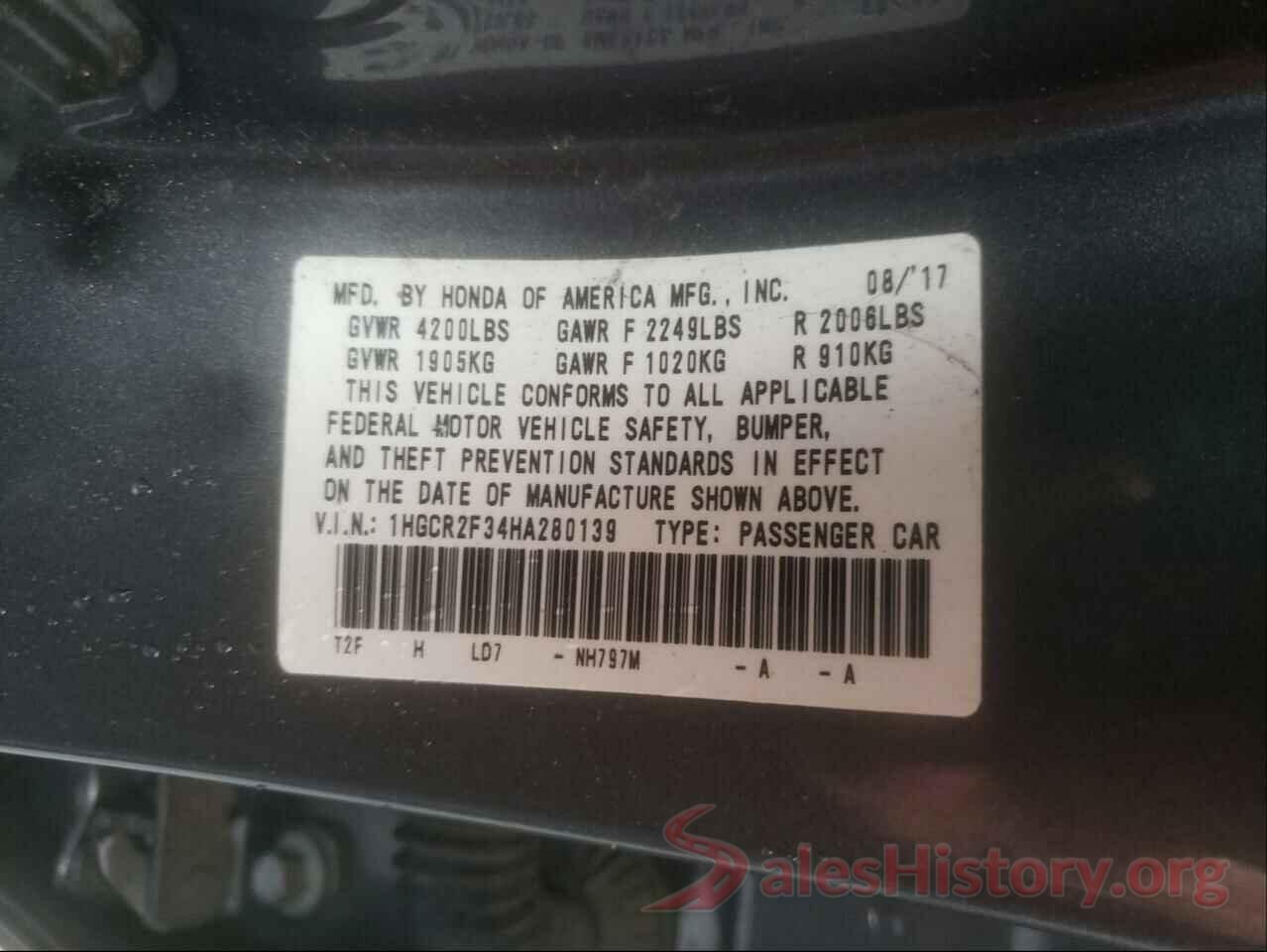 1HGCR2F34HA280139 2017 HONDA ACCORD