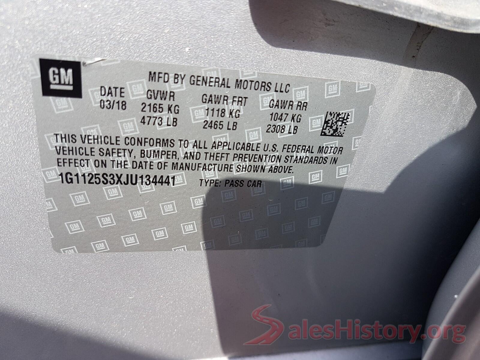 1G1125S3XJU134441 2018 CHEVROLET IMPALA