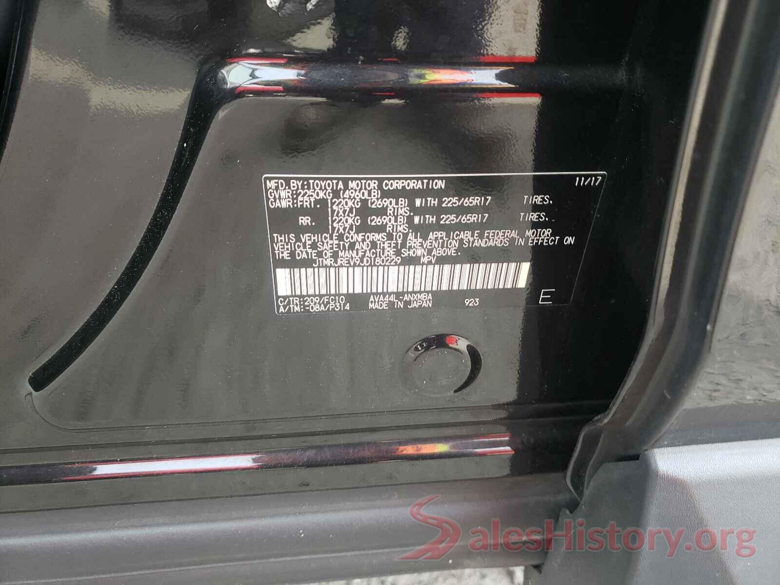 JTMRJREV9JD180229 2018 TOYOTA RAV4