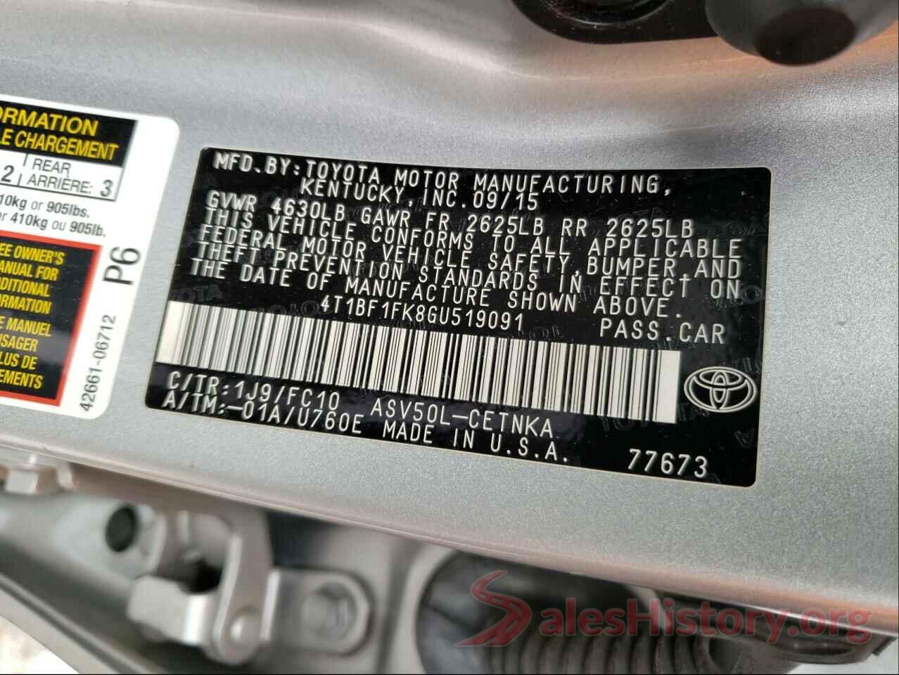 4T1BF1FK8GU519091 2016 TOYOTA CAMRY