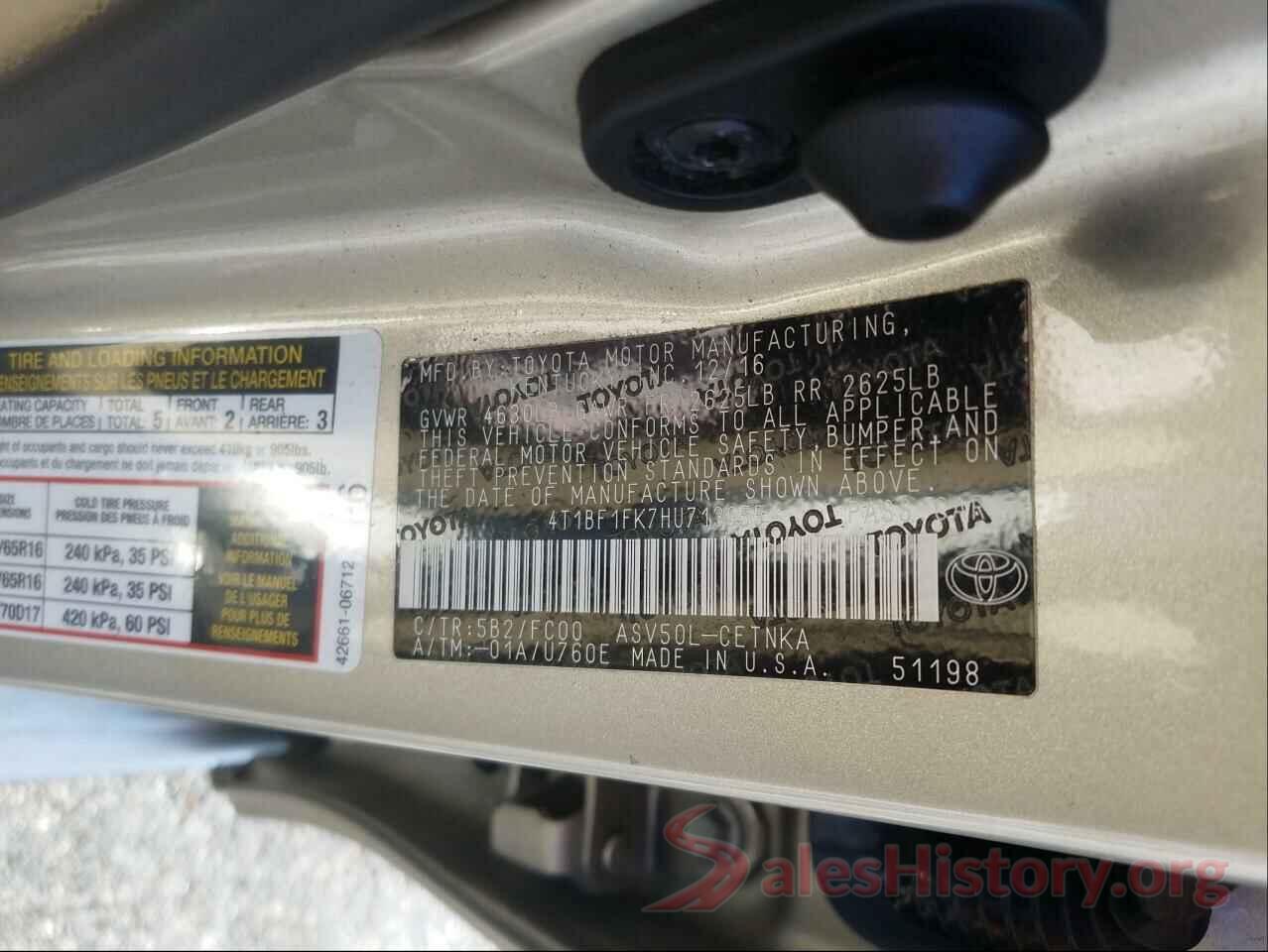 4T1BF1FK7HU713855 2017 TOYOTA CAMRY