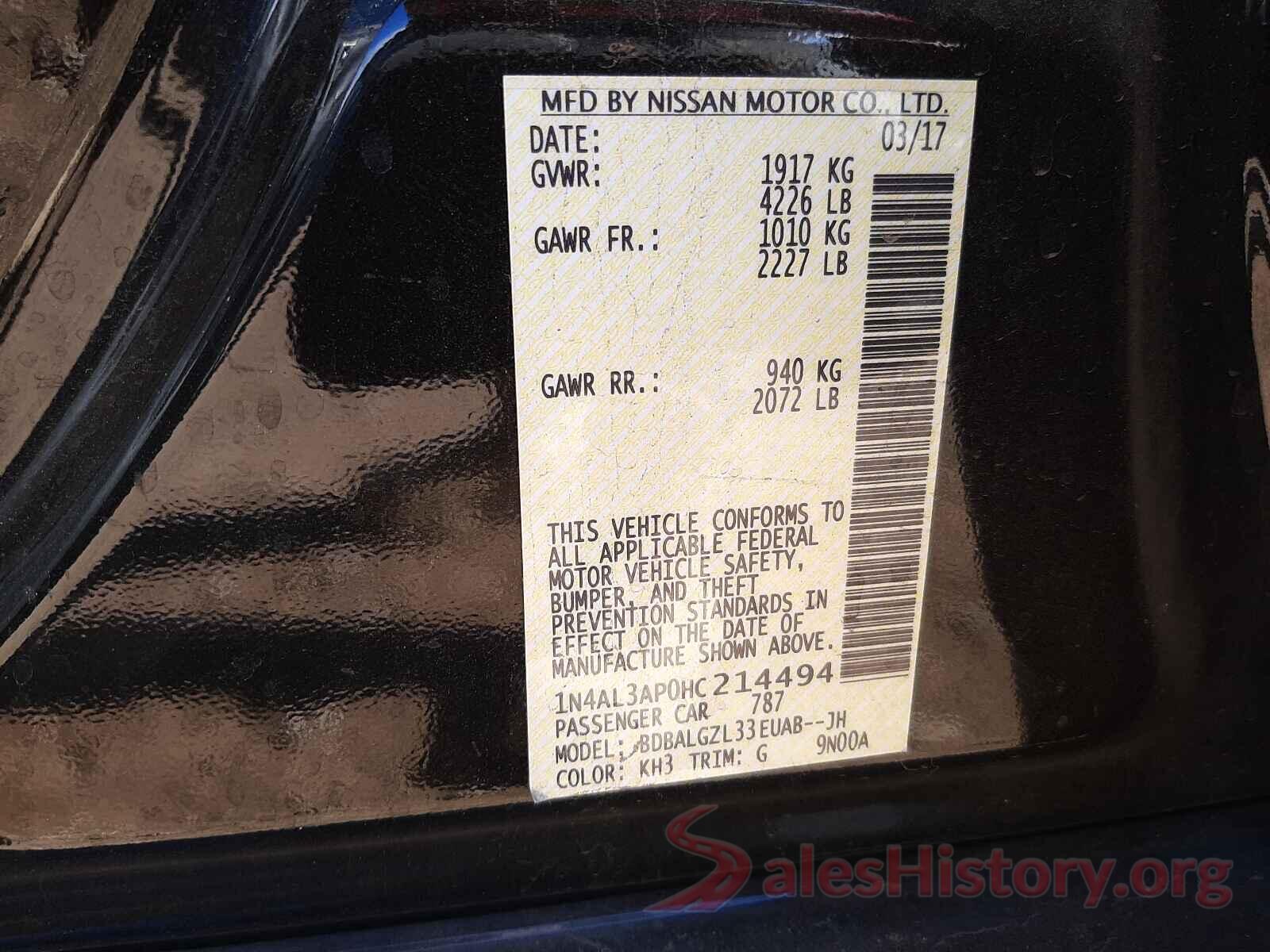 1N4AL3AP0HC214494 2017 NISSAN ALTIMA