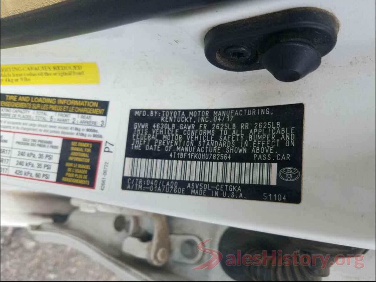 4T1BF1FK0HU782564 2017 TOYOTA CAMRY