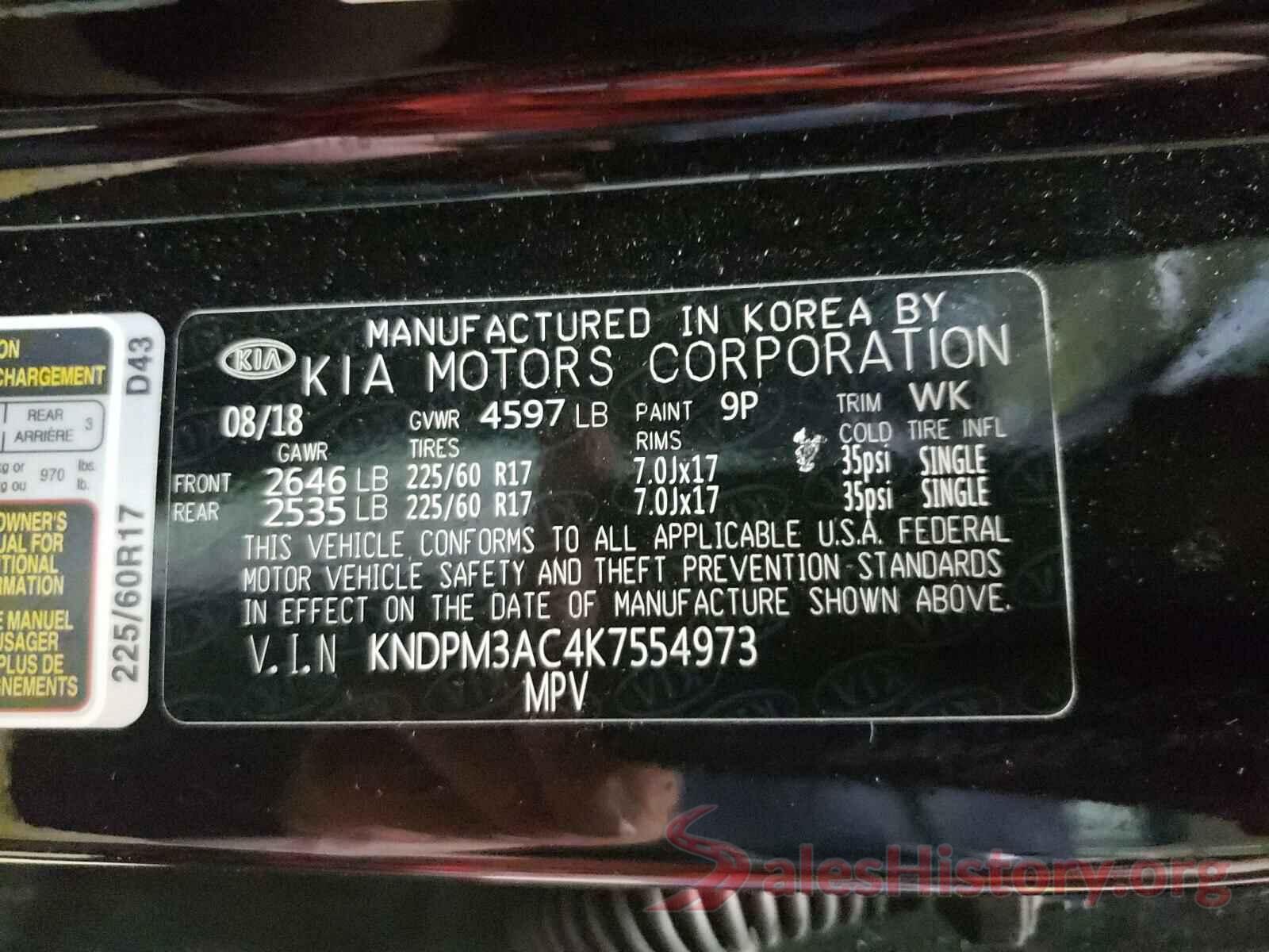 KNDPM3AC4K7554973 2019 KIA SPORTAGE