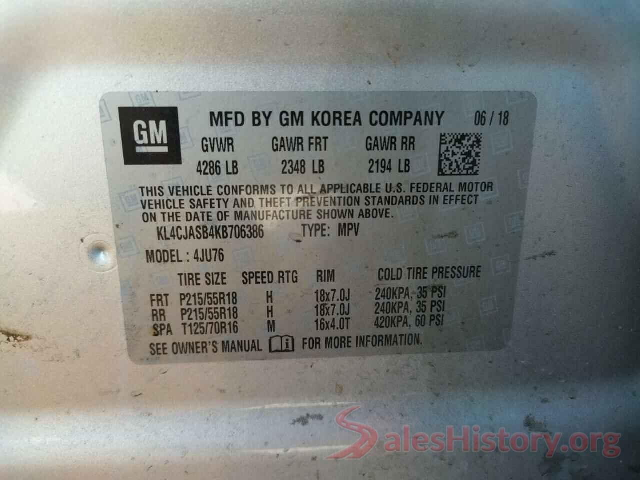 KL4CJASB4KB706386 2019 BUICK ENCORE