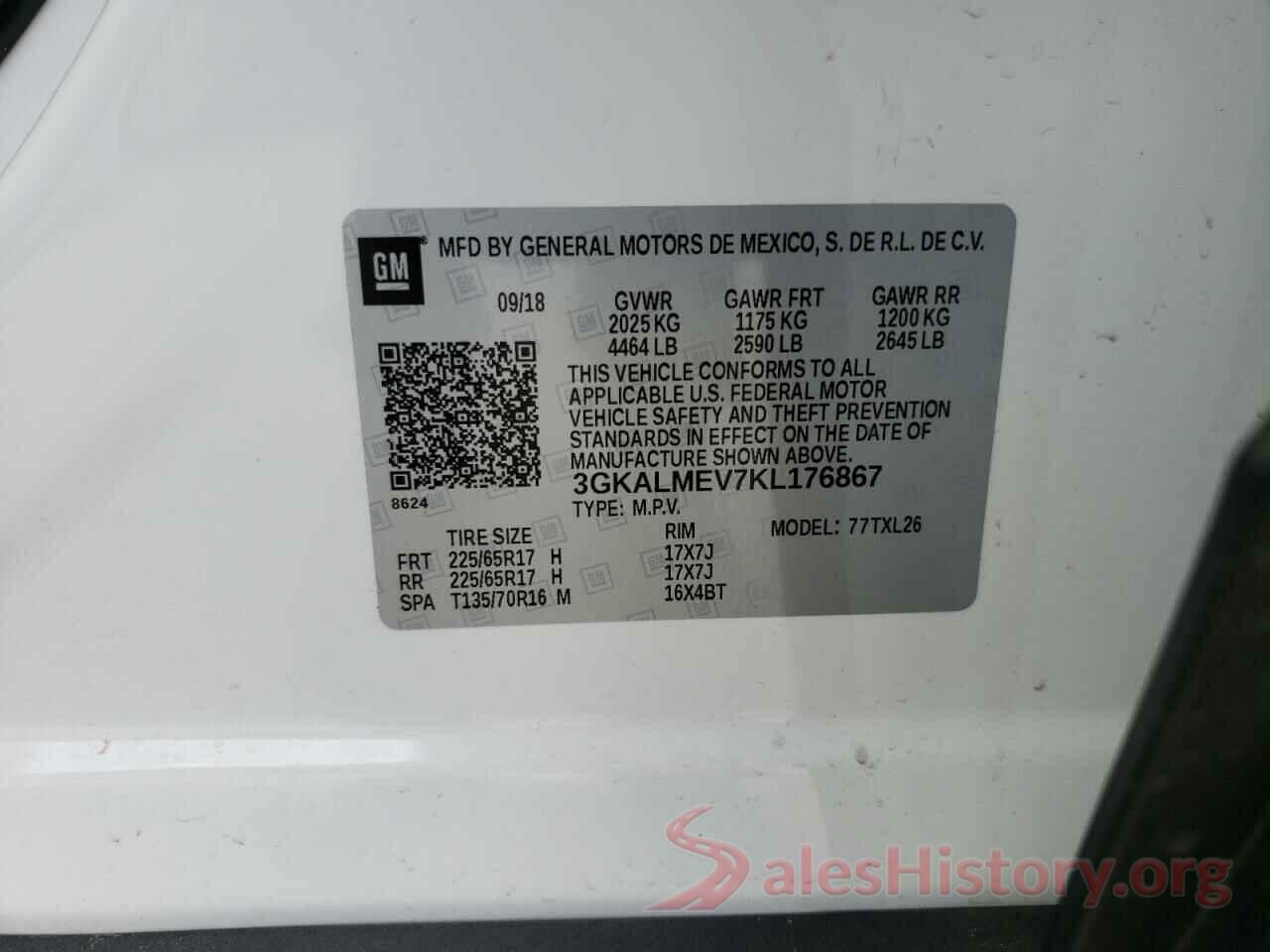 3GKALMEV7KL176867 2019 GMC TERRAIN