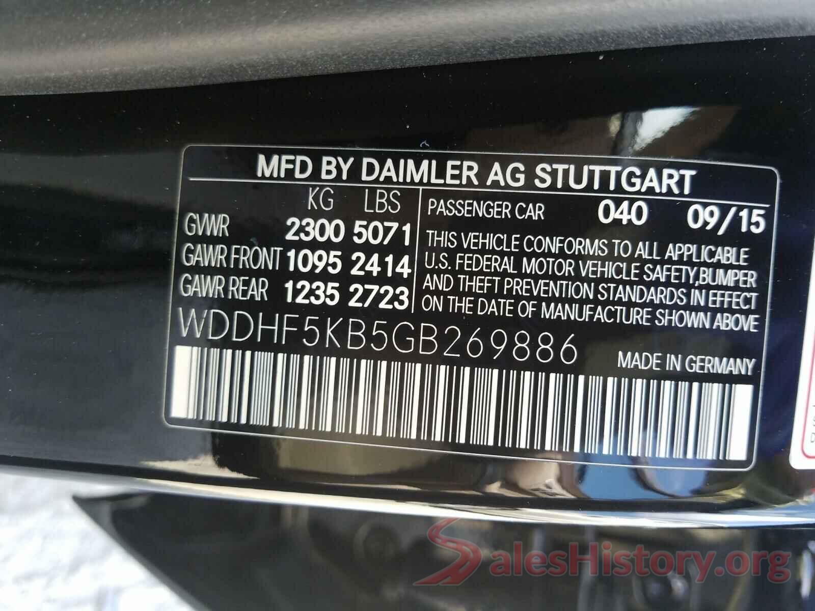 WDDHF5KB5GB269886 2016 MERCEDES-BENZ E CLASS