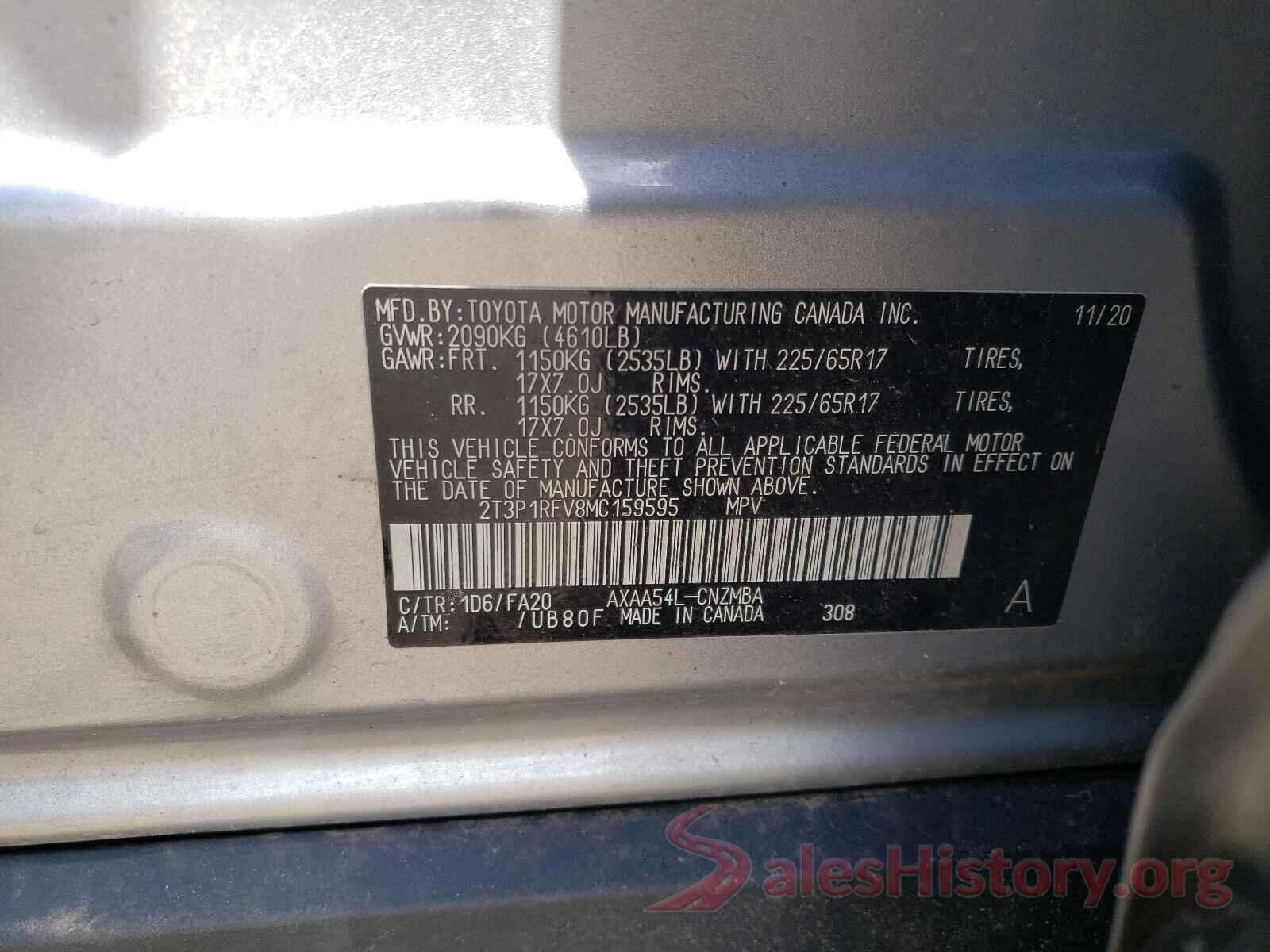 2T3P1RFV8MC159595 2021 TOYOTA RAV4