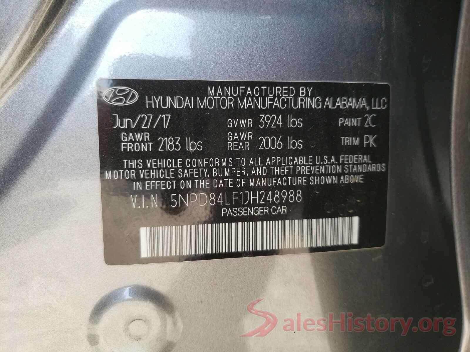 5NPD84LF1JH248988 2018 HYUNDAI ELANTRA