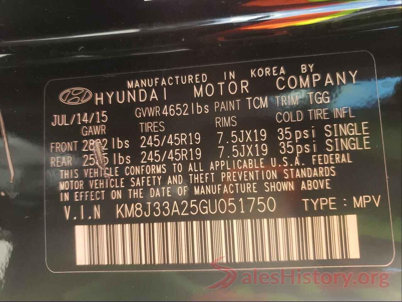 KM8J33A25GU051750 2016 HYUNDAI TUCSON