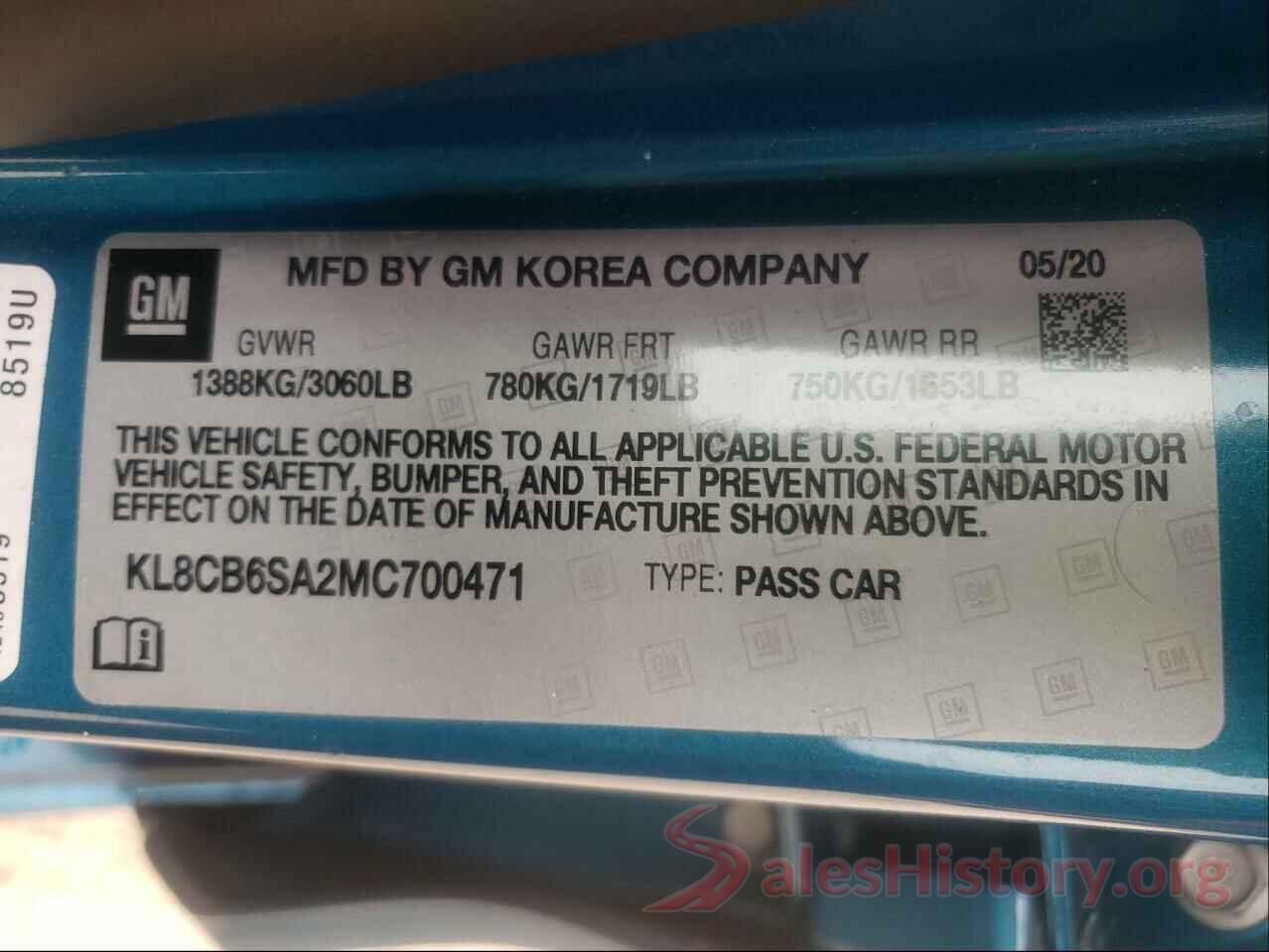 KL8CB6SA2MC700471 2021 CHEVROLET SPARK