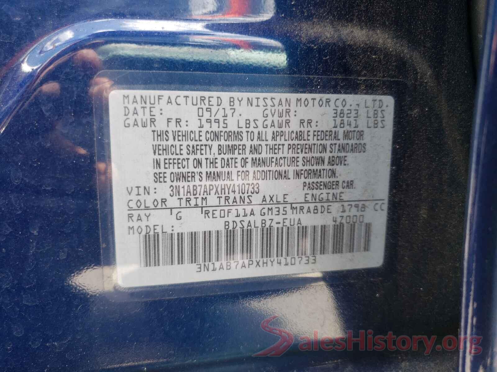 3N1AB7APXHY410733 2017 NISSAN SENTRA