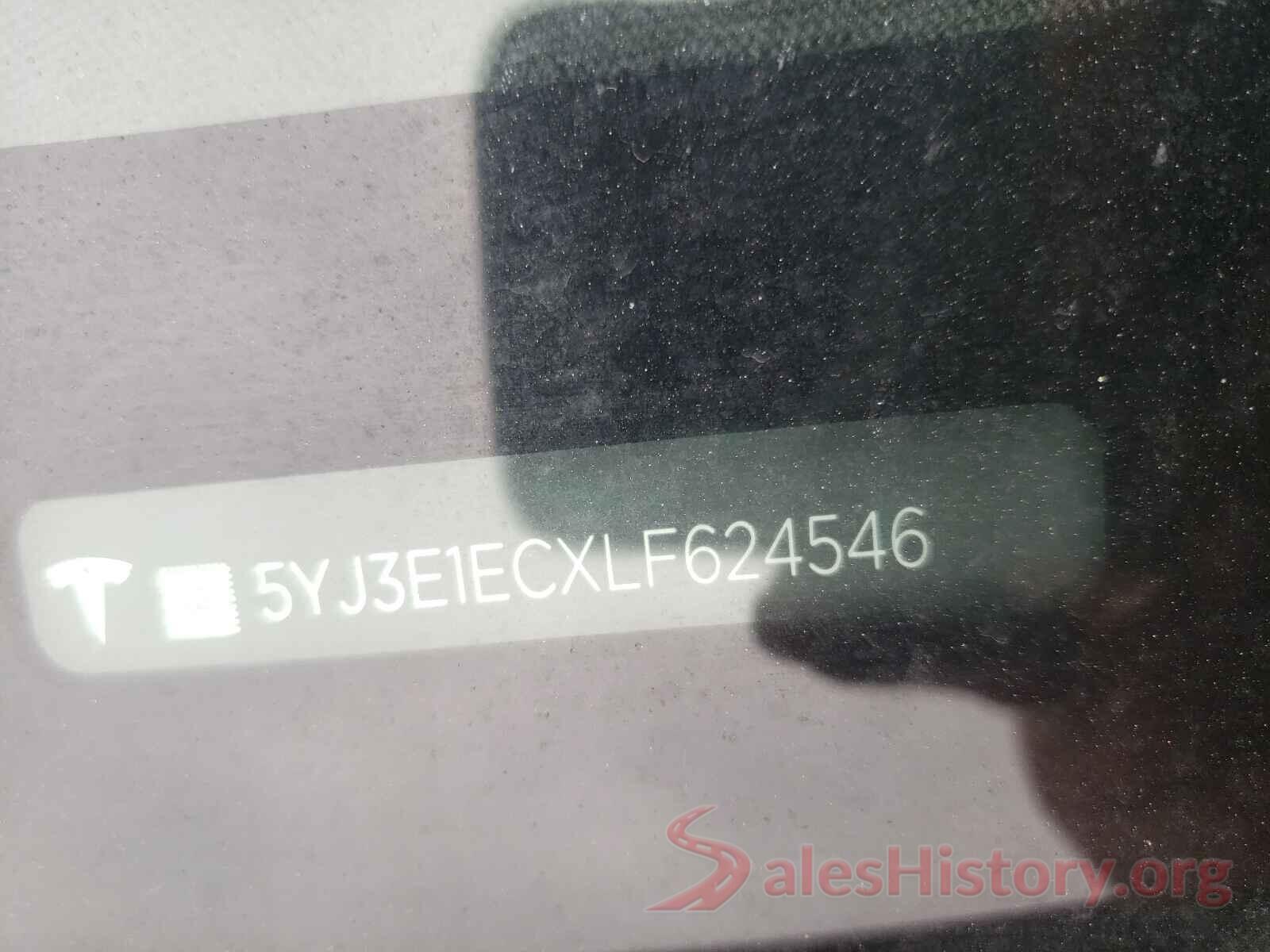 5YJ3E1ECXLF624546 2020 TESLA MODEL 3