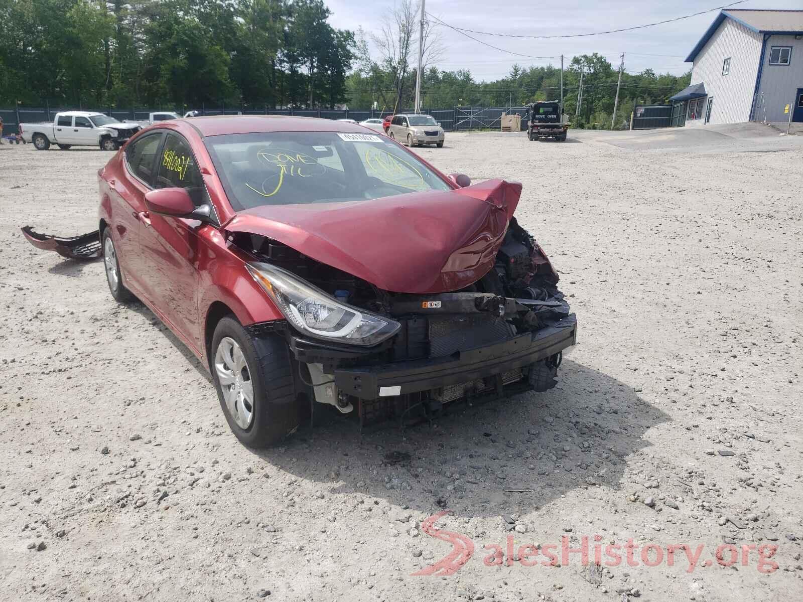 5NPDH4AE4GH778617 2016 HYUNDAI ELANTRA