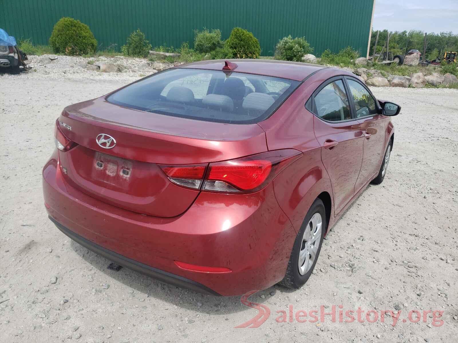 5NPDH4AE4GH778617 2016 HYUNDAI ELANTRA