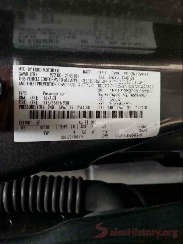 1FADP3K28HL249384 2017 FORD FOCUS