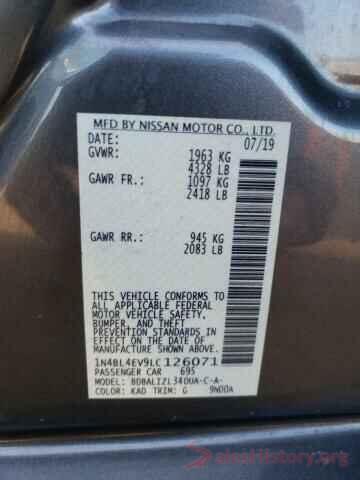 1N4BL4EV9LC126071 2020 NISSAN ALTIMA