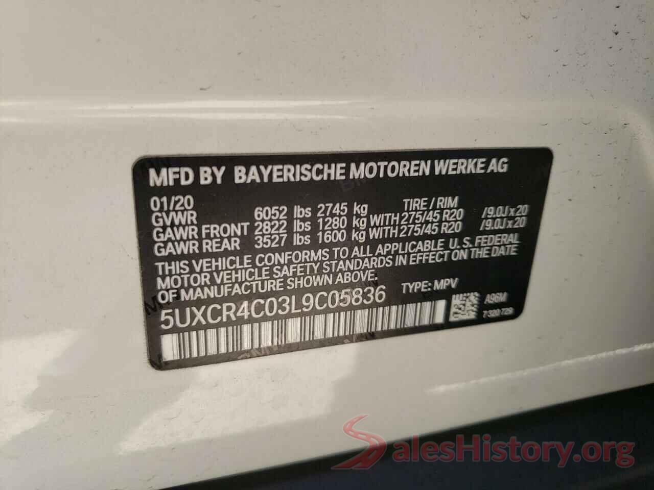 5UXCR4C03L9C05836 2020 BMW X5